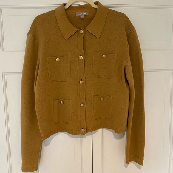 J. Crew Jackets & Blazers - J. Crew Women's Mustard Button-Front Pocket Jacket